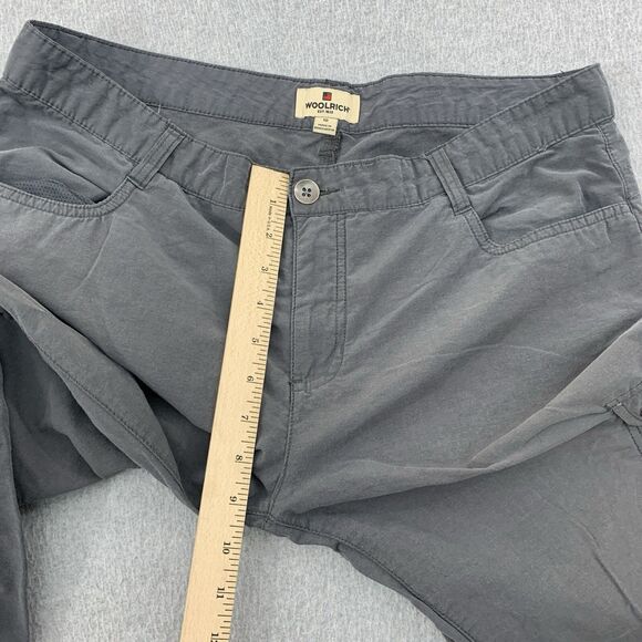 Woolrich Cropped Pants Size 10 Rouched Gray Hiking Nylon Blend Gray - Picture 8 of 16